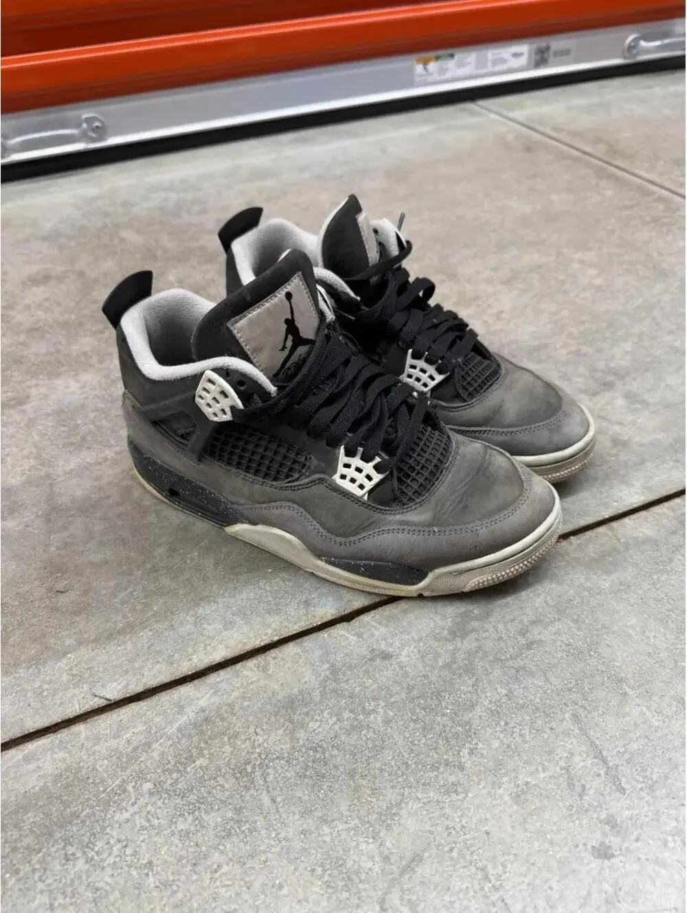 nike air jordan 4 retro fear black and grey basketball gym shoes size 10.5 MENS
